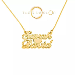 Ouvrir l&#39;image dans le diaporama, Collier prenom - 2 noms coeur
