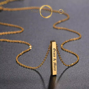 Ouvrir l&#39;image dans le diaporama, collier barre avec prenom or
