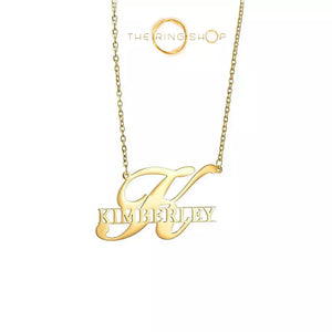 Ouvrir l&#39;image dans le diaporama, collier avec grande lettre et le prénom en or
